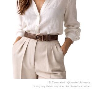 Burnished Bronze Leather Belt 30 Gold Minimalist Capsule